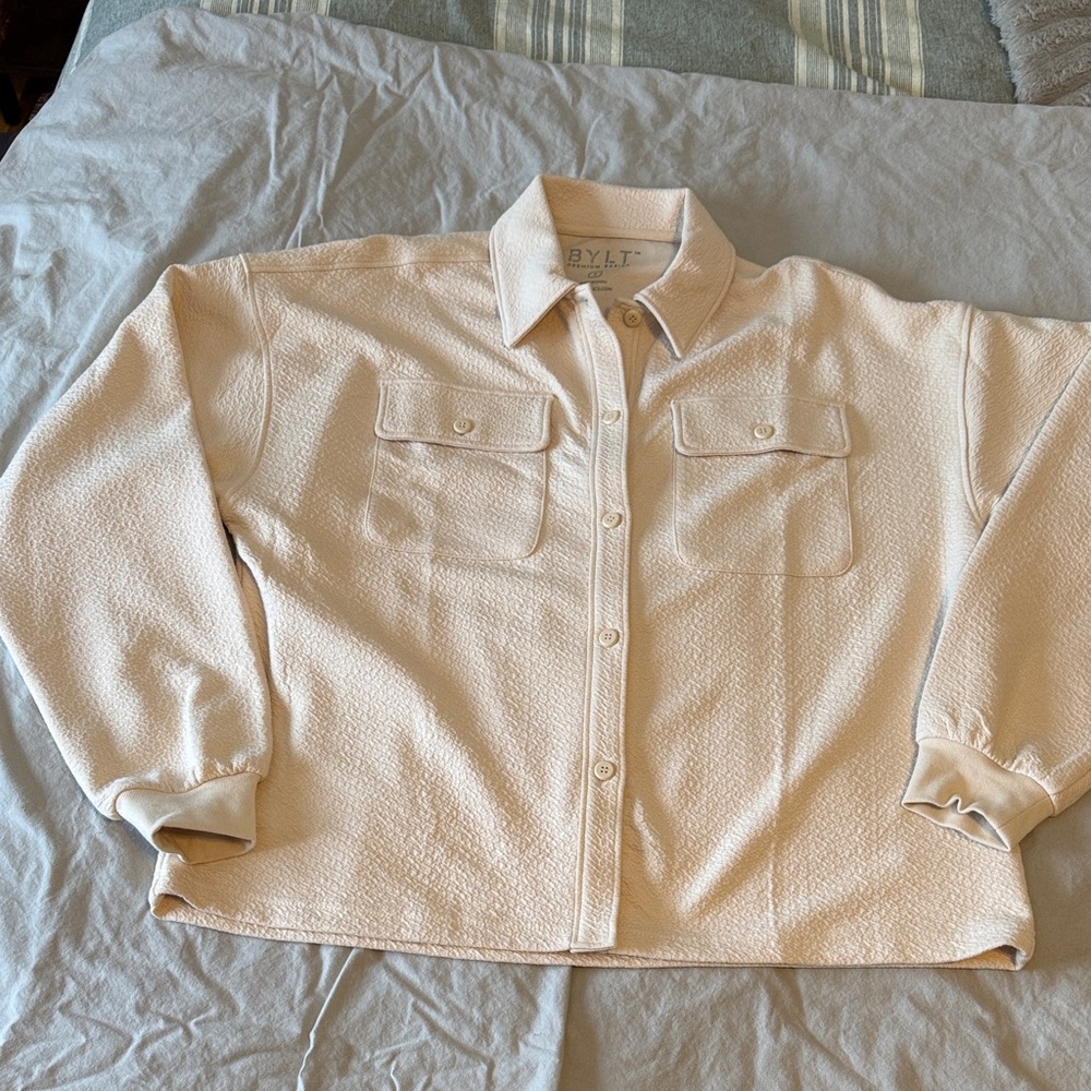BYLT Basics Cream Button Down Shirt